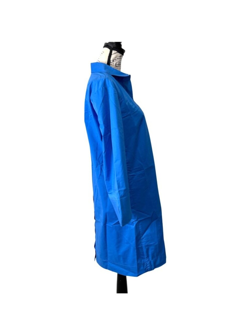 Hinson Wu Womens Size L Dress Aileen 3/4 Sleeve Cotton Blue Button-Back - Picture 3 of 7